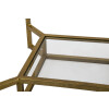 Mauro Ferretti bijzettafel Double Marble 47x47x60 cm goud wit