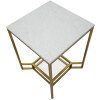 Mauro Ferretti bijzettafel Double Marble 47x47x60 cm goud wit