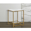 Mauro Ferretti bijzettafel Double Marble 47x47x60 cm goud wit