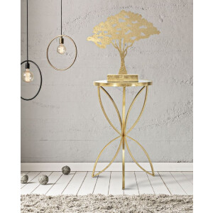 Mauro Ferretti bijzettafel vlinder Ø 35x60 cm goud zilver