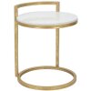 Mauro Ferretti bijzettafel marmer rond 40x43x50 cm goud wit