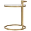 Mauro Ferretti bijzettafel marmer rond 40x43x50 cm goud wit