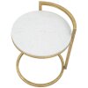 Mauro Ferretti bijzettafel marmer rond 40x43x50 cm goud wit