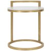 Mauro Ferretti bijzettafel marmer rond 40x43x50 cm goud wit