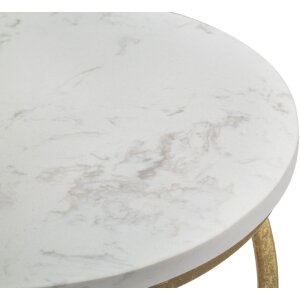 Mauro Ferretti bijzettafel spiraal marmer Ø 27,5x47,5 cm goud wit