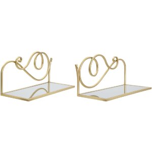 Mauro Ferretti wandplank set van 2 41,5x18x20,5 cm goud