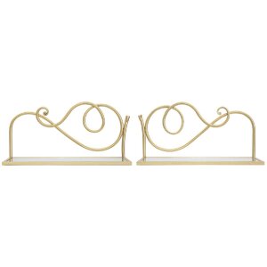 Mauro Ferretti wandplank set van 2 41,5x18x20,5 cm goud