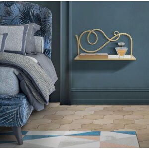 Mauro Ferretti wandplank set van 2 41,5x18x20,5 cm goud