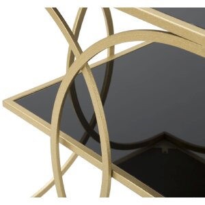Mauro Ferretti bijzettafel dubbel 45x45x55 cm goud zwart