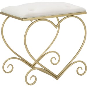 Mauro Ferretti kruk hart 50x37,5x51,5 cm goud crème