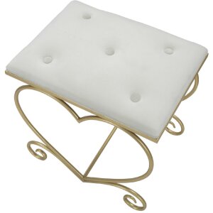 Mauro Ferretti kruk hart 50x37,5x51,5 cm goud crème