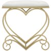 Mauro Ferretti kruk hart 50x37,5x51,5 cm goud crème