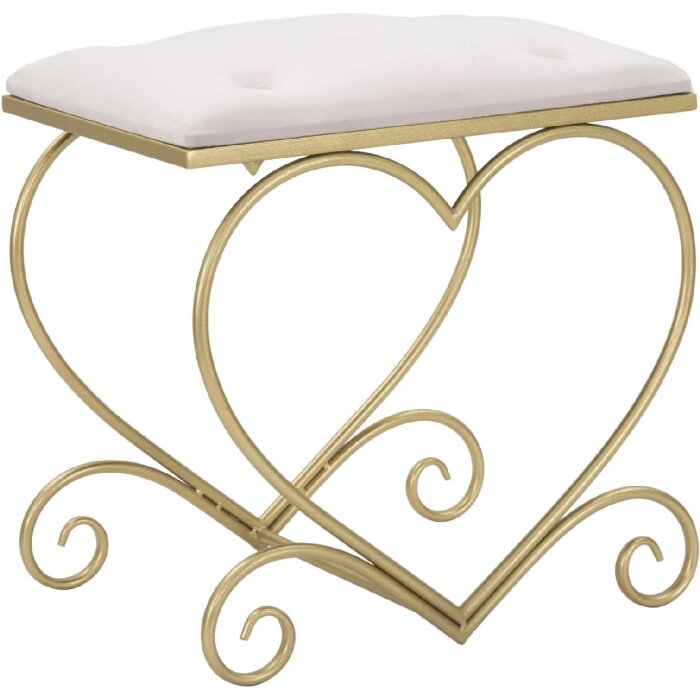 Mauro Ferretti kruk hart 50x37,5x51,5 cm goud roze