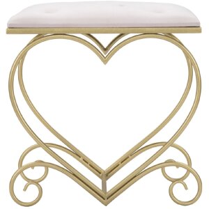 Mauro Ferretti kruk hart 50x37,5x51,5 cm goud roze