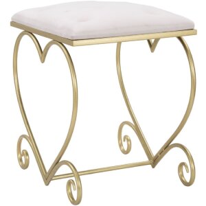 Mauro Ferretti kruk hart 50x37,5x51,5 cm goud roze