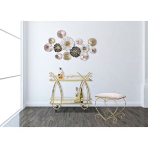Mauro Ferretti kruk hart 50x37,5x51,5 cm goud roze