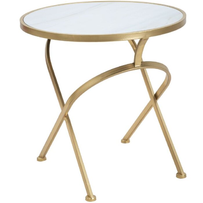 Mauro Ferretti Glam Mat bijzettafel Ø 50,5x50 cm goud