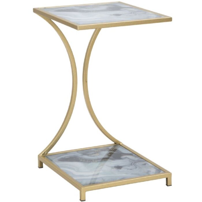 Mauro Ferretti bijzettafel Glam Ebene 40x35x60 cm goud