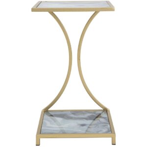 Mauro Ferretti bijzettafel Glam Ebene 40x35x60 cm goud