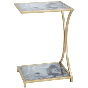 Mauro Ferretti bijzettafel Glam Ebene 40x35x60 cm goud
