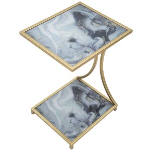 Mauro Ferretti bijzettafel Glam Ebene 40x35x60 cm goud