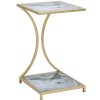 Mauro Ferretti bijzettafel Glam Ebene 40x35x60 cm goud