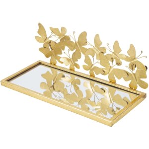 Mauro Ferretti wandplank vlinders set van 2 43x19,2x16,5 cm goud