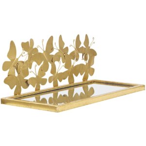 Mauro Ferretti wandplank vlinders set van 2 43x19,2x16,5 cm goud