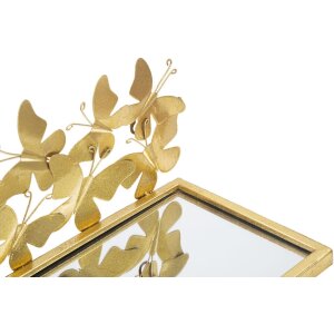 Mauro Ferretti wandplank vlinders set van 2 43x19,2x16,5 cm goud