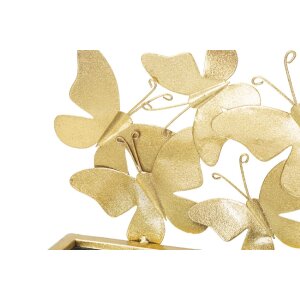 Mauro Ferretti wandplank vlinders set van 2 43x19,2x16,5 cm goud