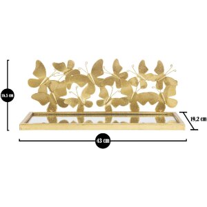 Mauro Ferretti wandplank vlinders set van 2 43x19,2x16,5 cm goud