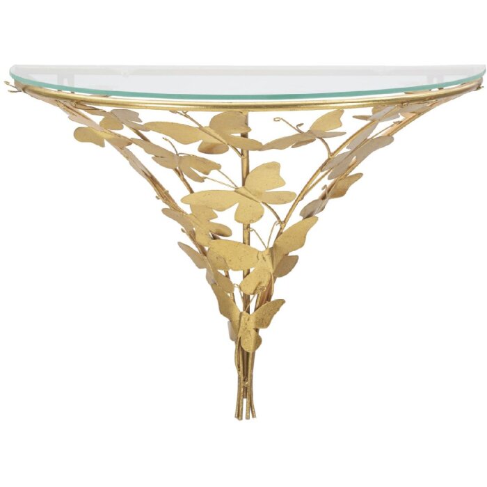 Mauro Ferretti nachtkastje vlinders 44,5x24,5x34,5 cm goud
