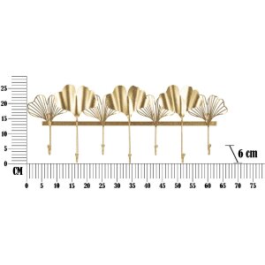 Mauro Ferretti wandkapstok 7 bladen 66,2x6x26,3 cm goud