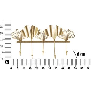 Mauro Ferretti wandkapstok 5 bladen 49,5x6x26,3 cm goud