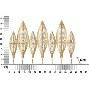 Mauro Ferretti wandkapstok lang blad 65x6x42,5 cm goud