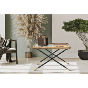 Mauro Ferretti Saint Barth salontafel 70x50x45 cm zwart bruin