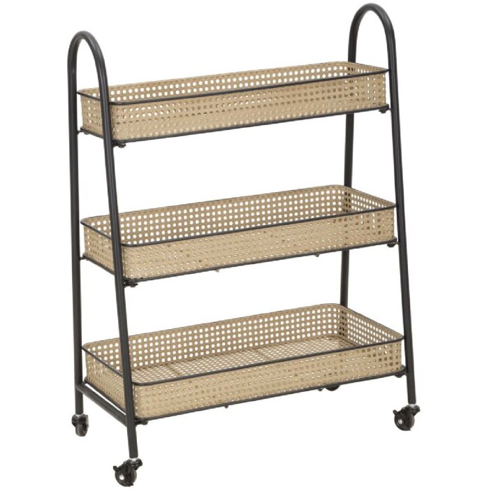 Mauro Ferretti trolley Fuji 60x30x80 cm zwart naturel