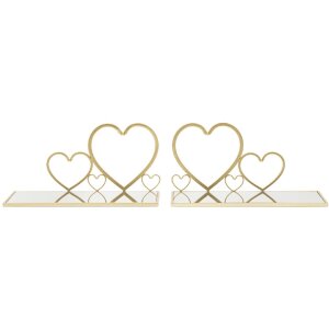 Mauro Ferretti wandconsole harten set 2 stuks 41,5x18x21 cm goud