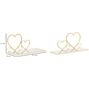 Mauro Ferretti wandconsole harten set 2 stuks 41,5x18x21 cm goud