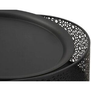 Mauro Ferretti bijzettafel Blacky Ø 40x65 cm zwartgoud