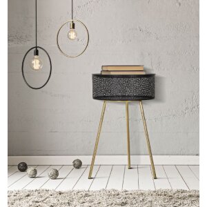 Mauro Ferretti bijzettafel Blacky Ø 40x65 cm zwartgoud