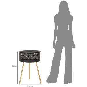 Mauro Ferretti bijzettafel Blacky Ø 40x65 cm zwartgoud