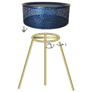 Mauro Ferretti bijzettafel Blacky Ø 40x65 cm zwartgoud