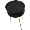 Mauro Ferretti bijzettafel Blacky Ø 40x65 cm zwartgoud