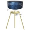 Mauro Ferretti bijzettafel Blacky Ø 40x65 cm zwartgoud