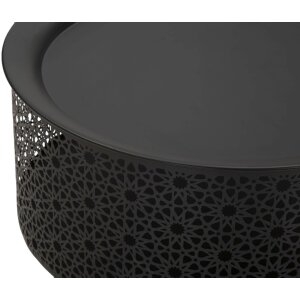Mauro Ferretti bijzettafel Blacky Ø 35x50 cm zwartgoud
