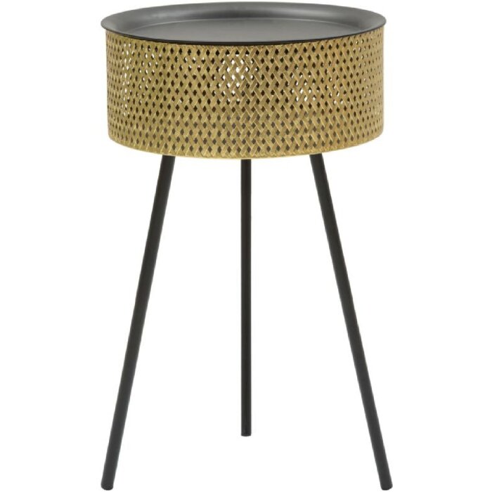 Mauro Ferretti Glovy bijzettafel Ø 40x65 cm goud zwart