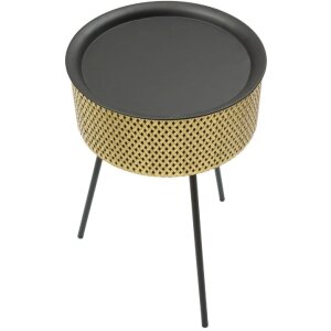 Mauro Ferretti Glovy bijzettafel Ø 40x65 cm goud zwart