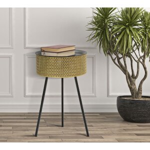 Mauro Ferretti Glovy bijzettafel Ø 40x65 cm goud zwart