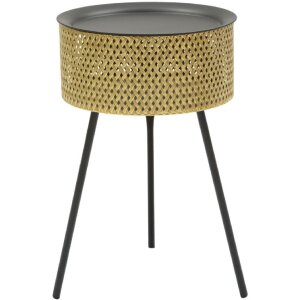 Mauro Ferretti Glovy bijzettafel Ø 35x50 cm goud zwart